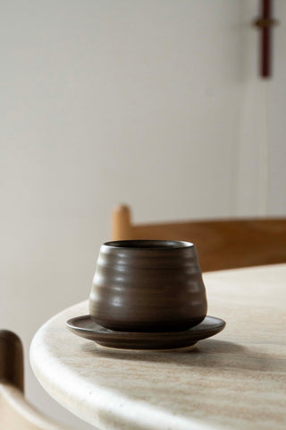Serif Saucer -  Brown